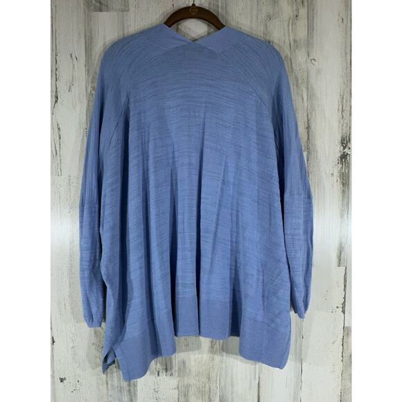 Loft Cardigan Sweater Size Small Periwinkle Slub Knit Open Front Oversized - Picture 2 of 7